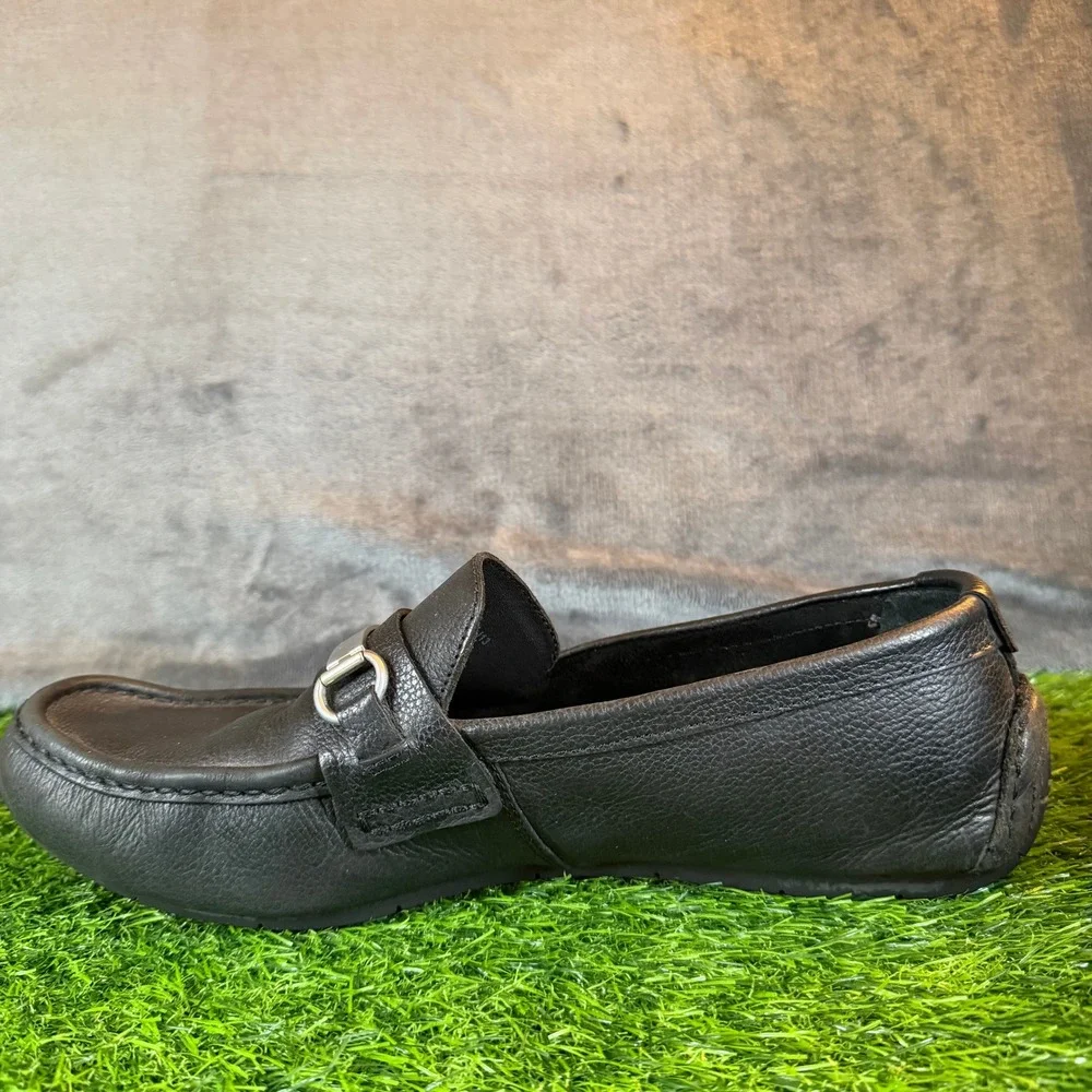Cole Haan‎ Mens Grant Bit Black Pebbled Leather Driving Loafers C11835 Size 11M